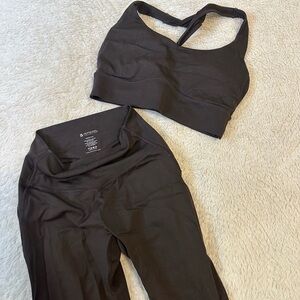 BuffBunny Brown Leggings and Sports Bra Set